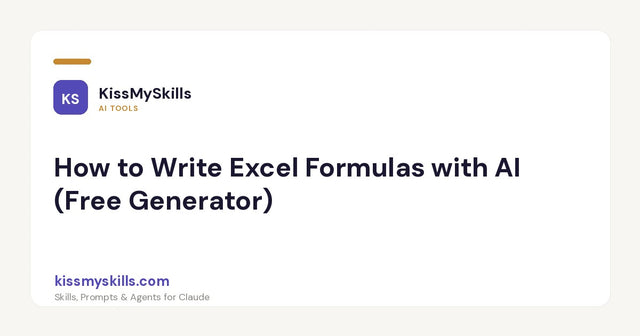How to Write Excel Formulas with AI (Free Generator)
