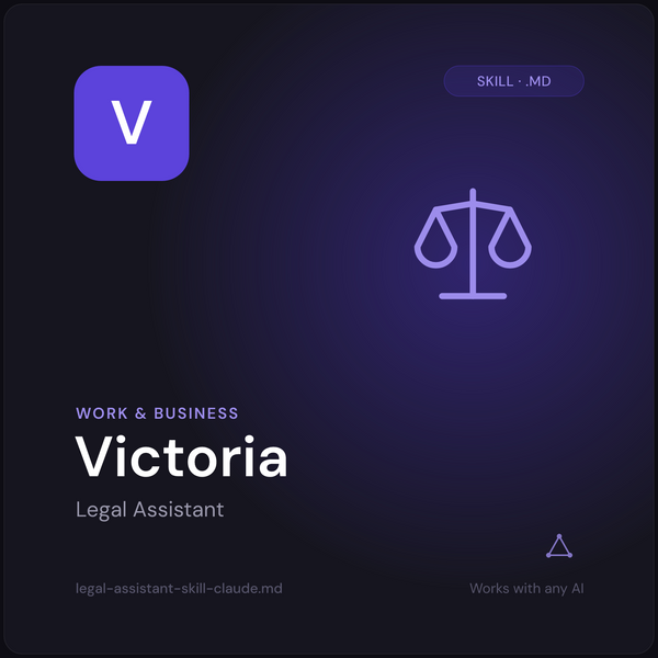 Victoria — Legal Assistant AI Skill cover
