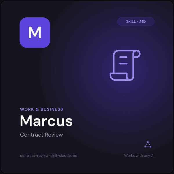 Marcus — Contract Review AI Skill cover
