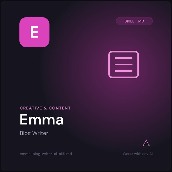 Emma — Blog Writer AI Skill cover