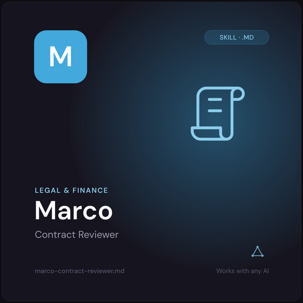Marco — Contract Reviewer AI Skill cover