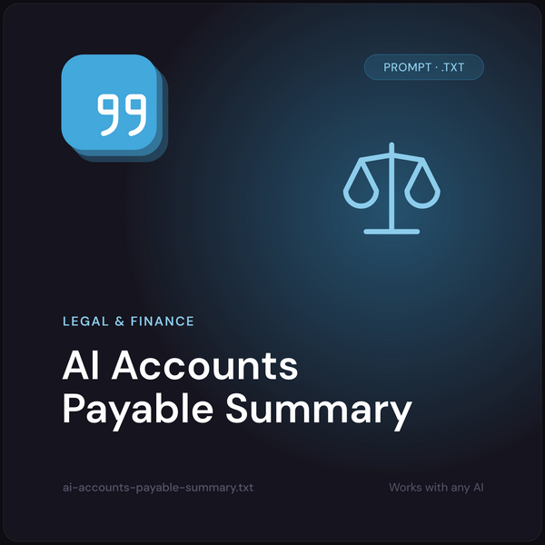 AI Accounts Payable Summary prompt cover