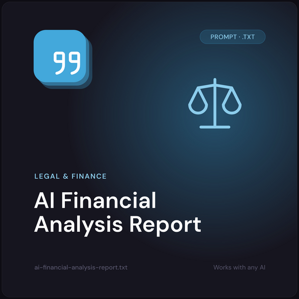 AI Financial Analysis Report prompt cover