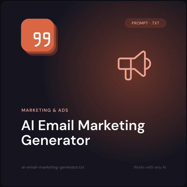 AI Email Marketing Generator prompt cover