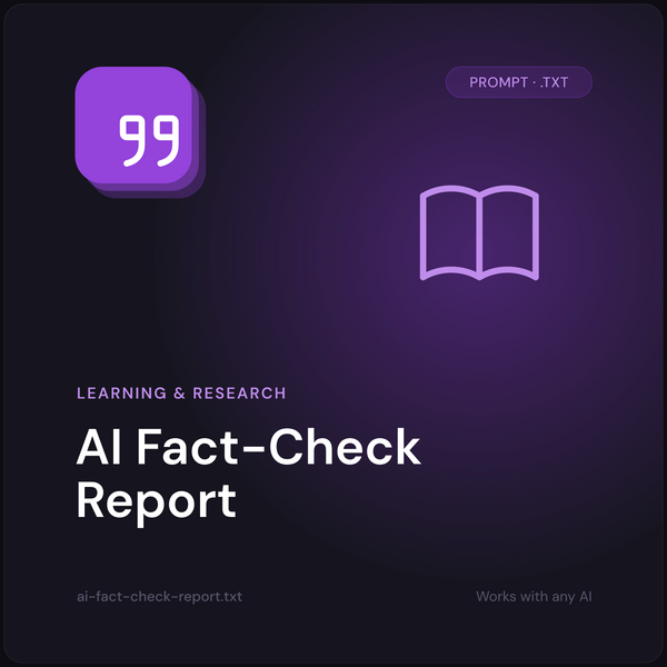 AI Fact-Check Report prompt cover