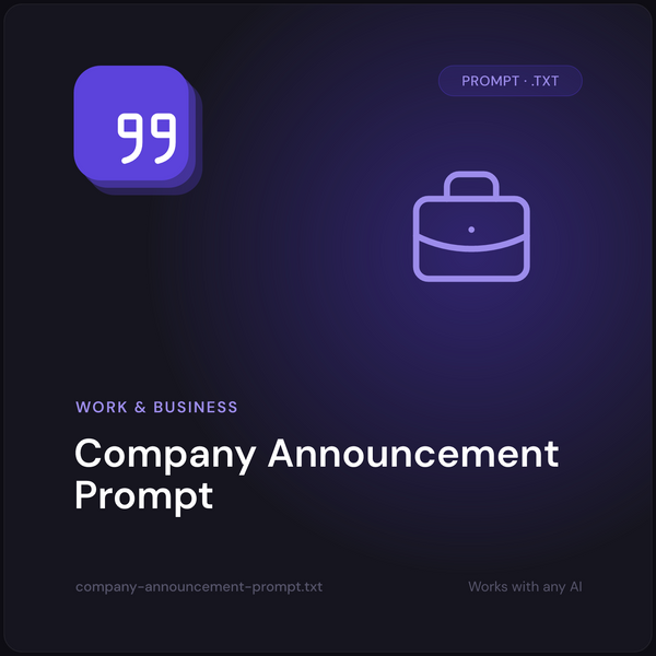 Company Announcement Prompt cover