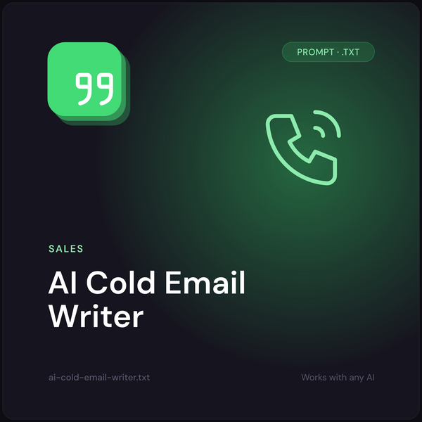 AI Cold Email Writer prompt cover