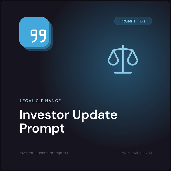 Investor Update Prompt cover