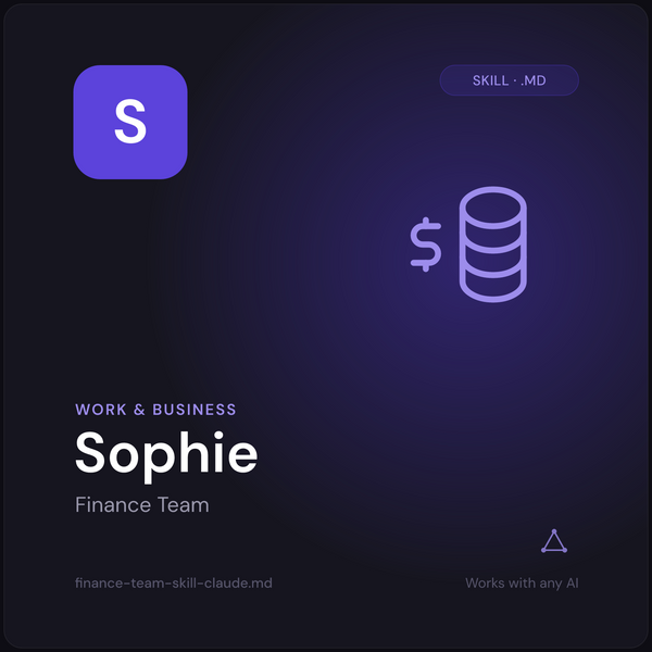 Sophie — Finance Team AI Skill cover