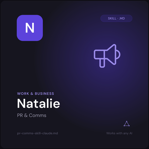 Natalie — PR & Comms AI Skill cover