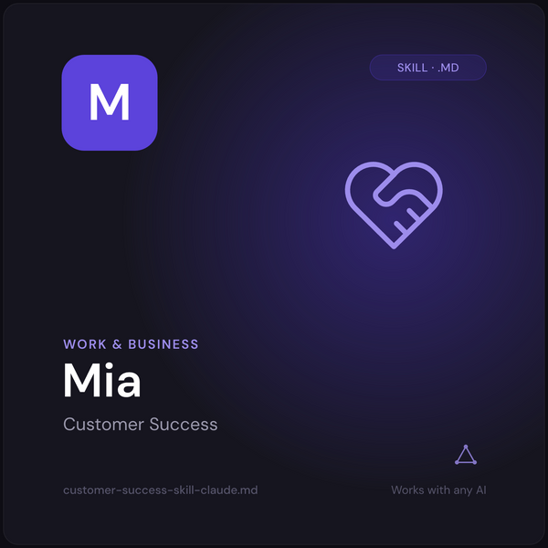 Mia — Customer Success AI Skill cover