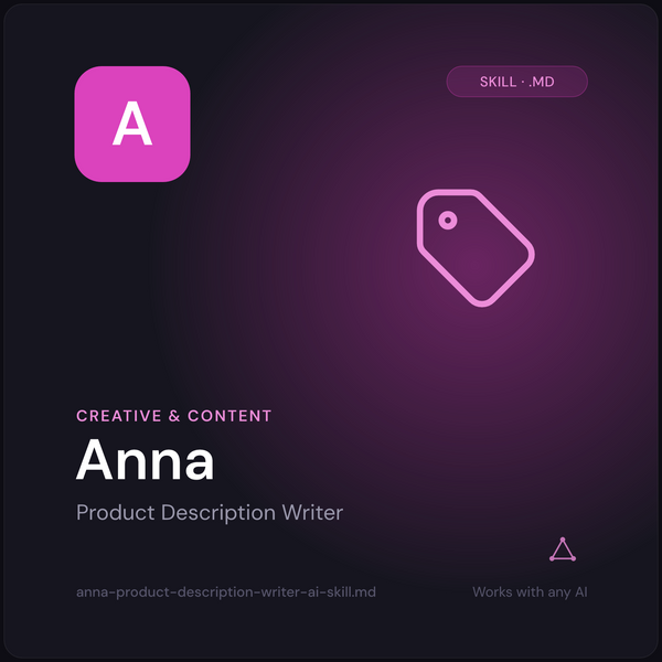 Anna — Product Description Writer AI Skill cover