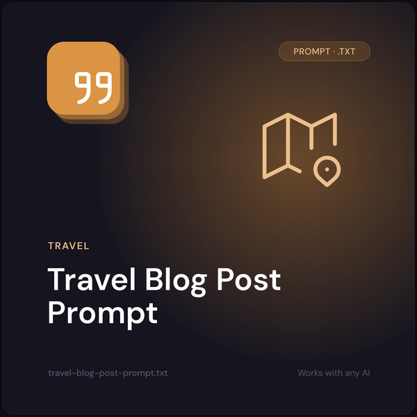 Travel Blog Post Prompt cover