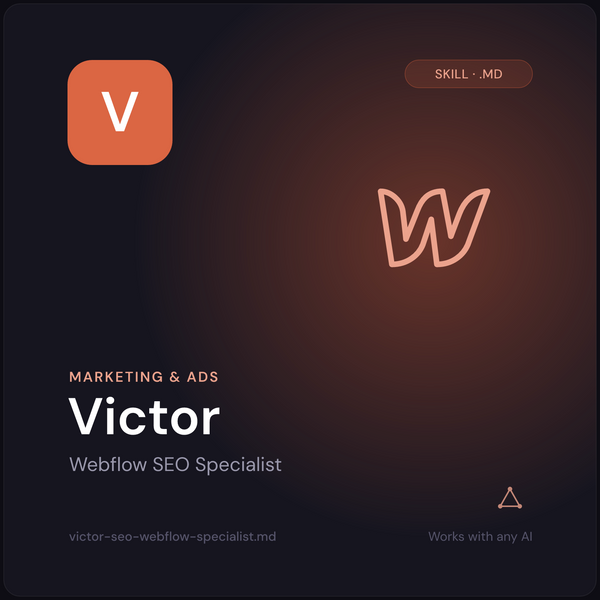 Victor — Webflow SEO Specialist AI Skill cover