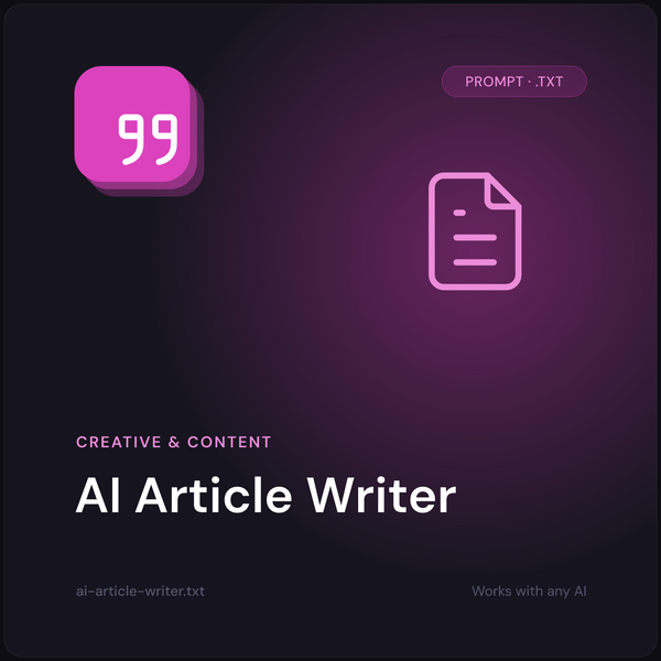 AI Article Writer prompt cover