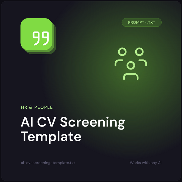 AI CV Screening Template prompt cover