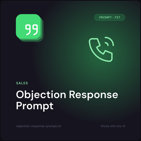 Objection Response Prompt cover