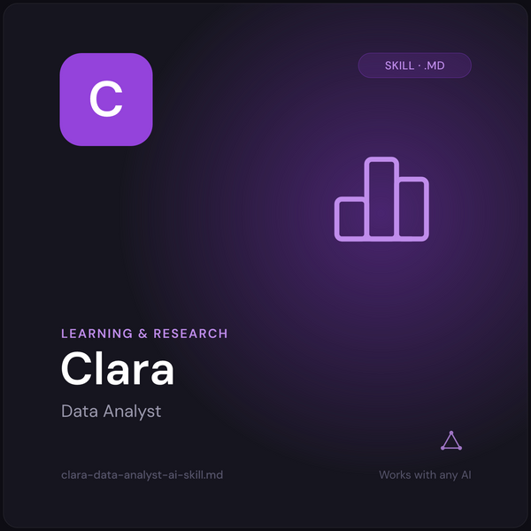 Clara — Data Analyst AI Skill cover
