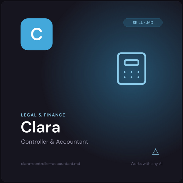 Clara — Controller & Accountant AI Skill cover