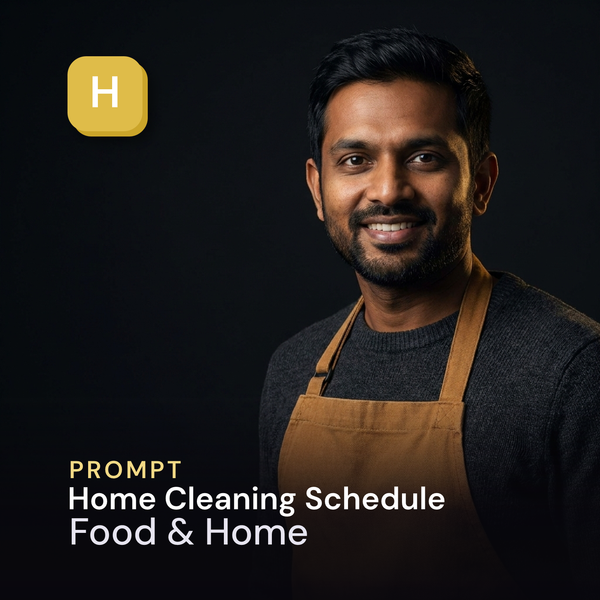 Home Cleaning Schedule — Food & Home Prompt