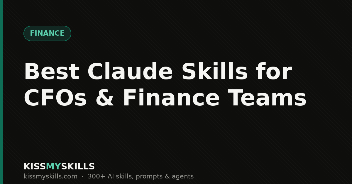 Best Claude skills for CFOs and finance teams