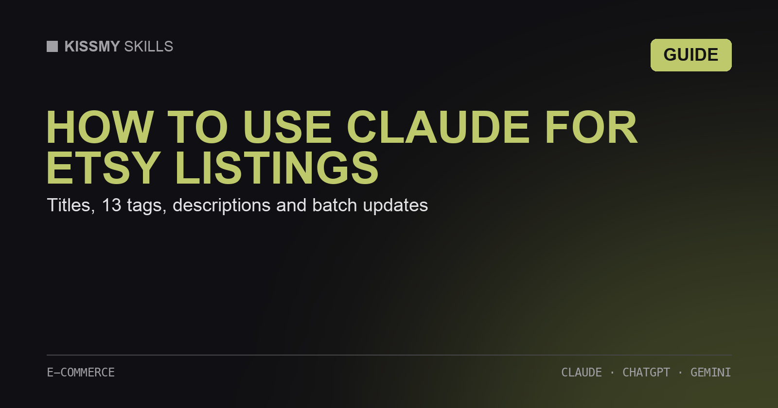 How to Use Claude for Etsy Listings: Titles, Tags, Descriptions