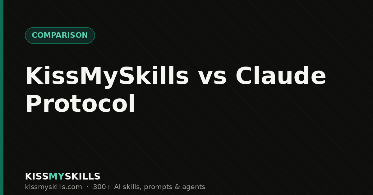 KissMySkills vs Claude Protocol comparison