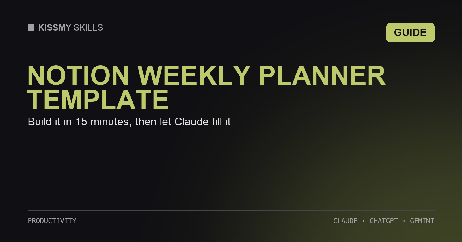 Notion Weekly Planner Template (+ Claude Prompts to Fill It)