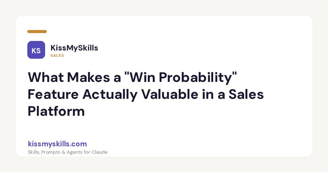Cosa rende davvero preziosa una funzione di “probabilità di successo” in una piattaforma di vendita