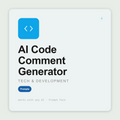 Add meaningful code comments — docstrings, inline notes, module headers — in JSDoc, Python, Javadoc and more. Works with Claude & ChatGPT. Instant use.