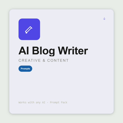 Write full, SEO-aware blog posts — headline, structured body, CTA, internal links — ready for WordPress, Webflow, or Ghost. Works with Claude & ChatGPT.