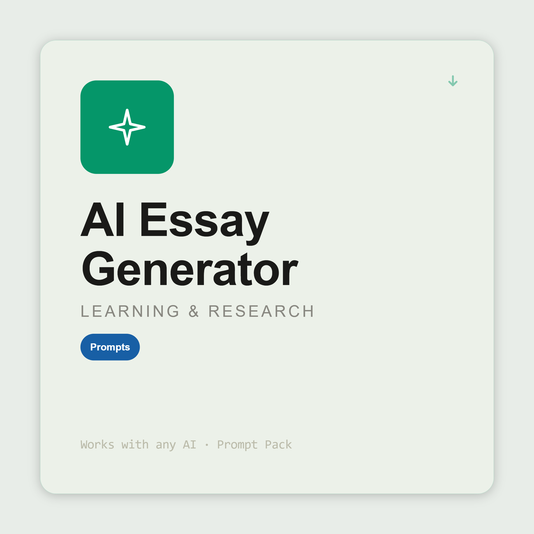 Generate academic essays — thesis, PEEL body paragraphs, citation placeholders, marking criteria alignment — from GCSE to postgraduate. Works with Claude & ChatGPT.