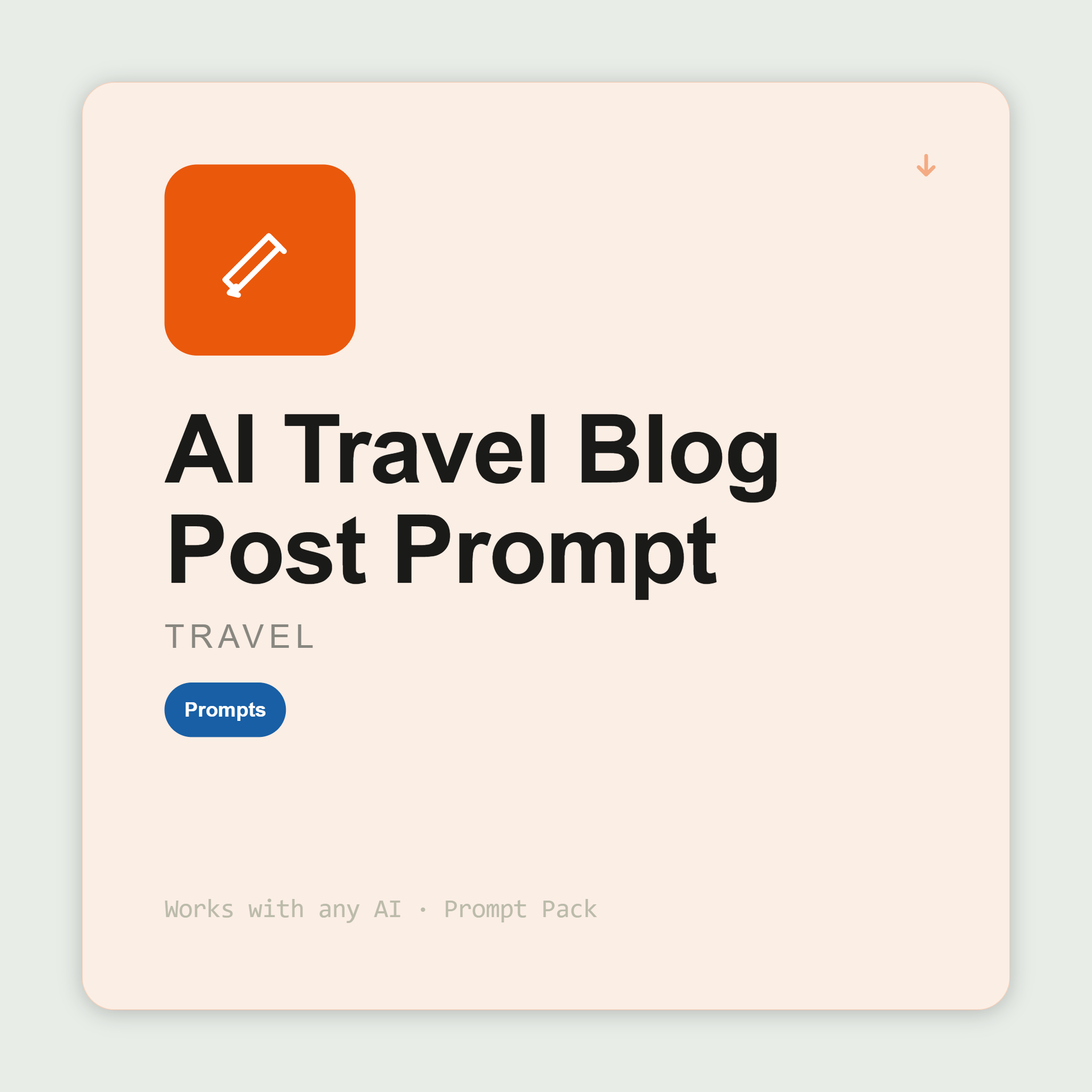 Write travel blog posts — destination guides, narratives, tips — specific, honest, SEO-aware, with social snippets. Works with Claude & ChatGPT. Instant use.