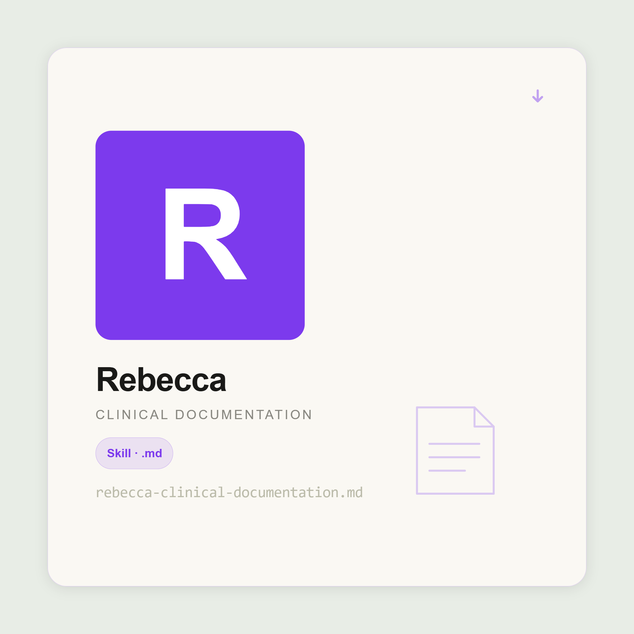 Rebecca produces discharge summaries, audit reports, SI reports, and clinical policies inside Claude. Medico-legally precise. UK and US standards. Draft for review.