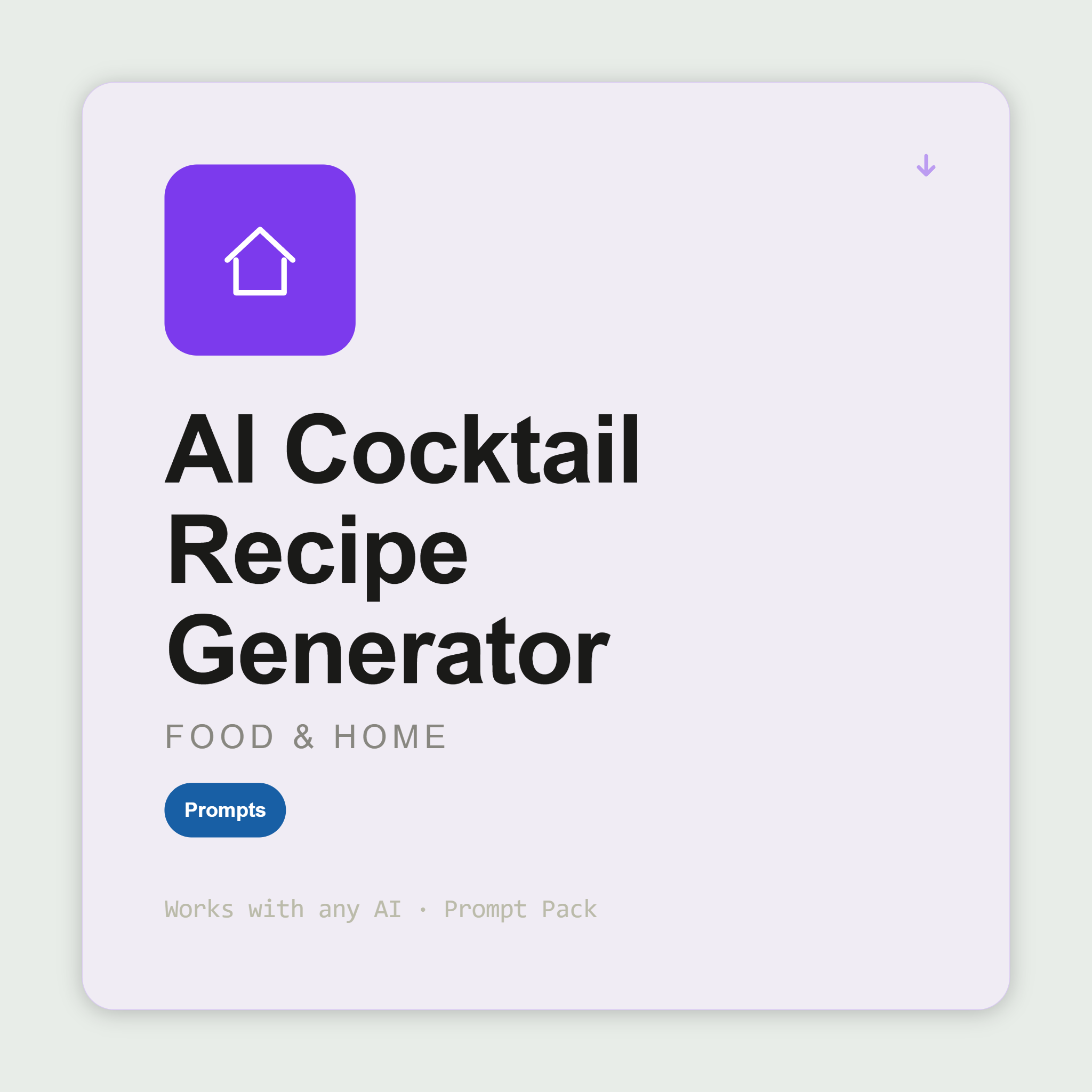 Make great cocktails from what you have — exact recipes, ml quantities, mocktail versions, and batch scaling for parties. Works with Claude & ChatGPT.