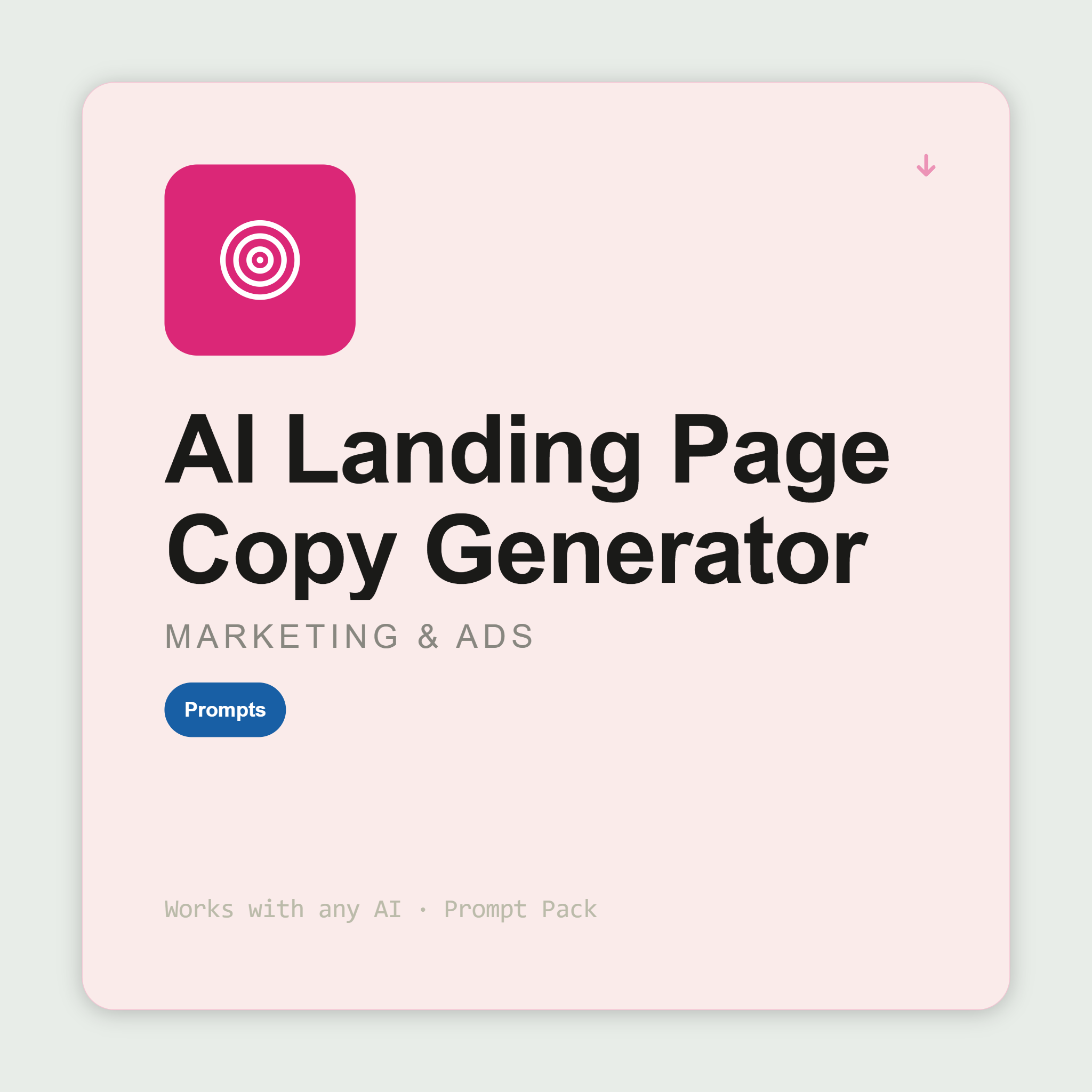 Generate full landing page copy — hero, benefits, objection handlers, FAQ, CTA — structured around conversions. Works with Claude & ChatGPT. Instant use.