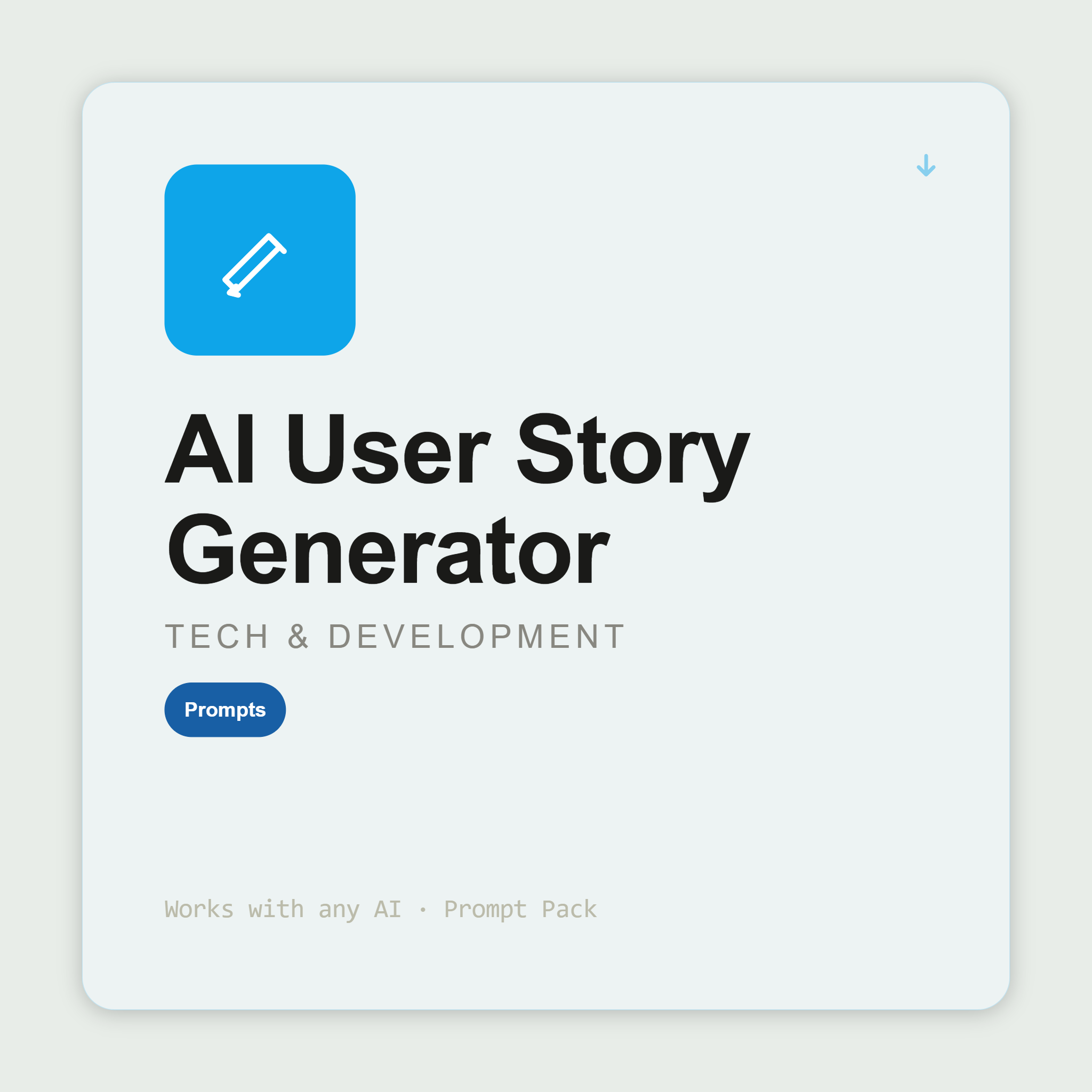 Write user stories with testable acceptance criteria, DoD, test cases and story-point guidance — for PMs and Scrum Masters. Works with Claude & ChatGPT. Instant use.