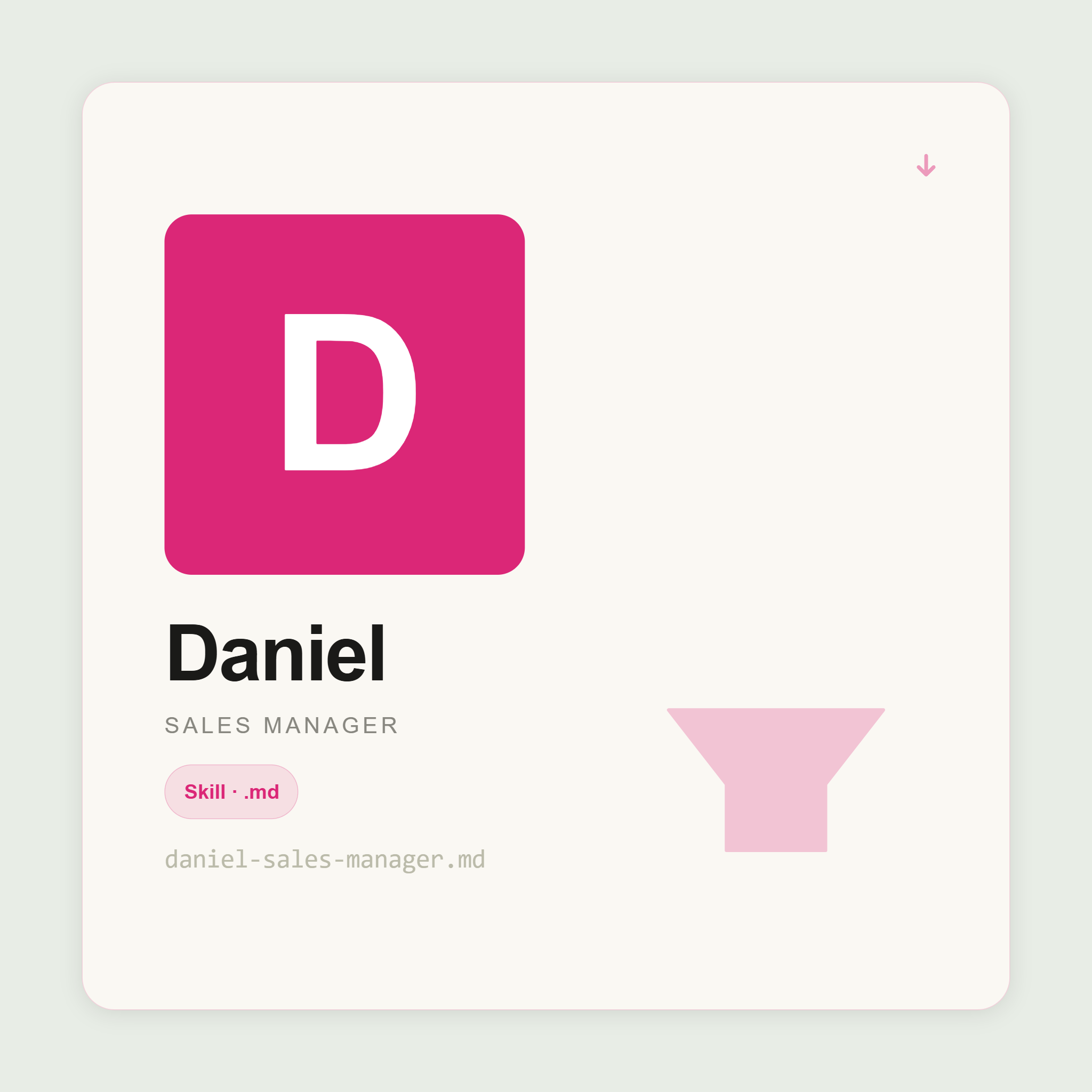 Daniel runs sales management inside Claude — pipeline inspection, rep coaching, forecasting, PIPs, onboarding plans, and QBR prep. Hit your number every quarter.