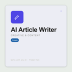 Write long-form articles — explainers, features, thought leadership — with real argument, evidence, and pacing. Fact-check markers included. Works with Claude & ChatGPT.