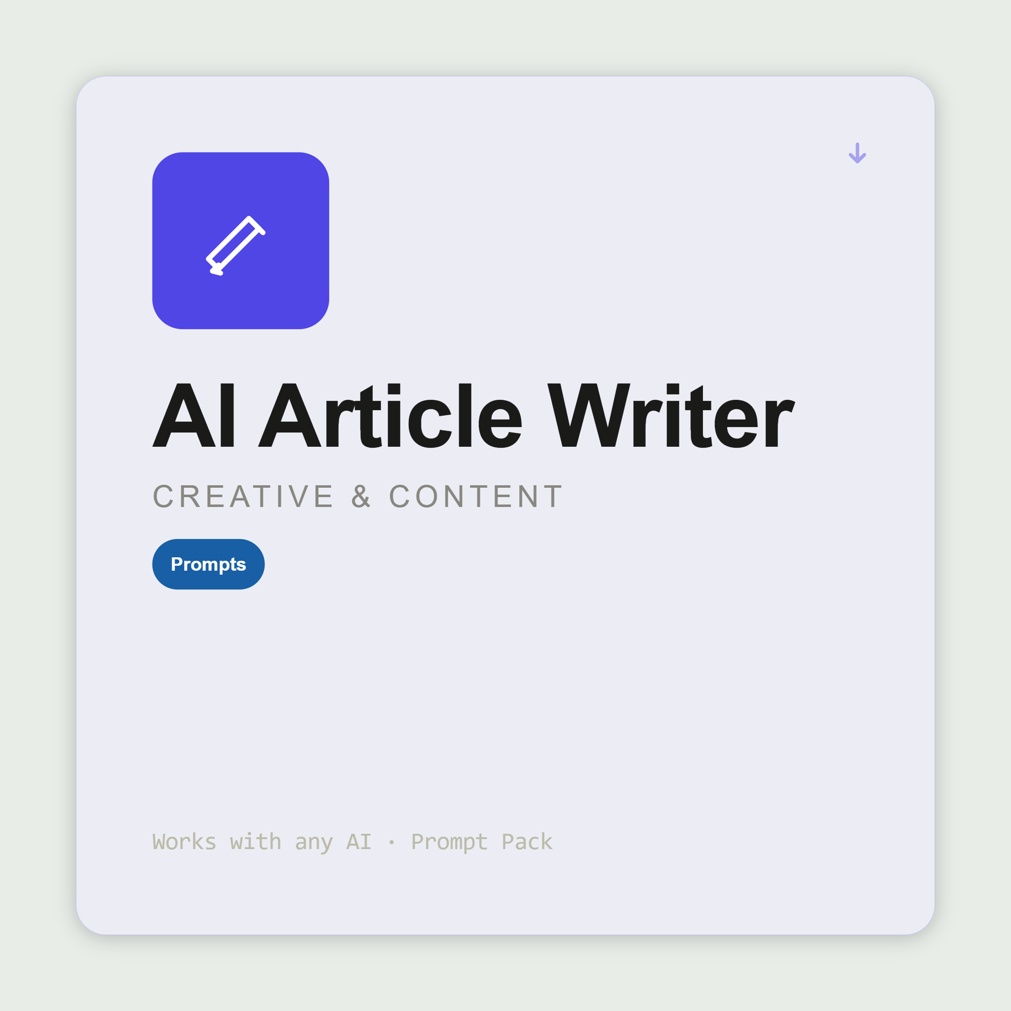 Write long-form articles — explainers, features, thought leadership — with real argument, evidence, and pacing. Fact-check markers included. Works with Claude & ChatGPT.