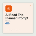 Plan road trip itineraries — route, stops, driving times, pacing assessment — that balance miles and experience. Works with Claude & ChatGPT. Instant use.