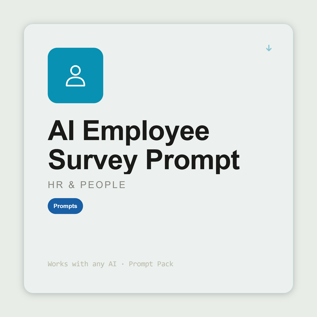 Design employee engagement surveys — management, culture, safety, development — with analysis plan and results template. Works with Claude & ChatGPT. Instant use.