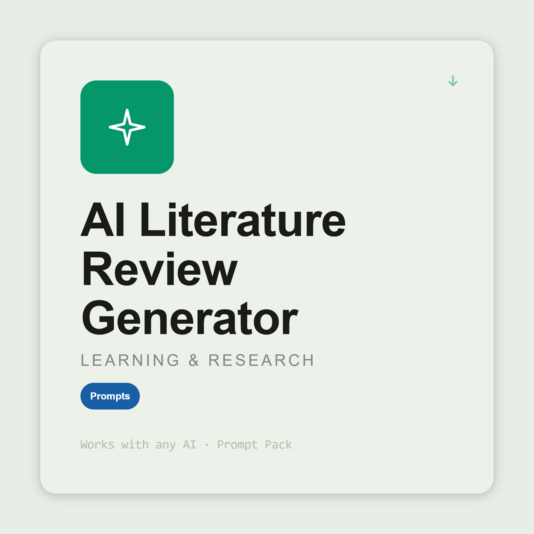 Build thematically synthesised literature reviews — themes, tensions, gaps, methodology — from source summaries. Works with Claude & ChatGPT. Instant use.