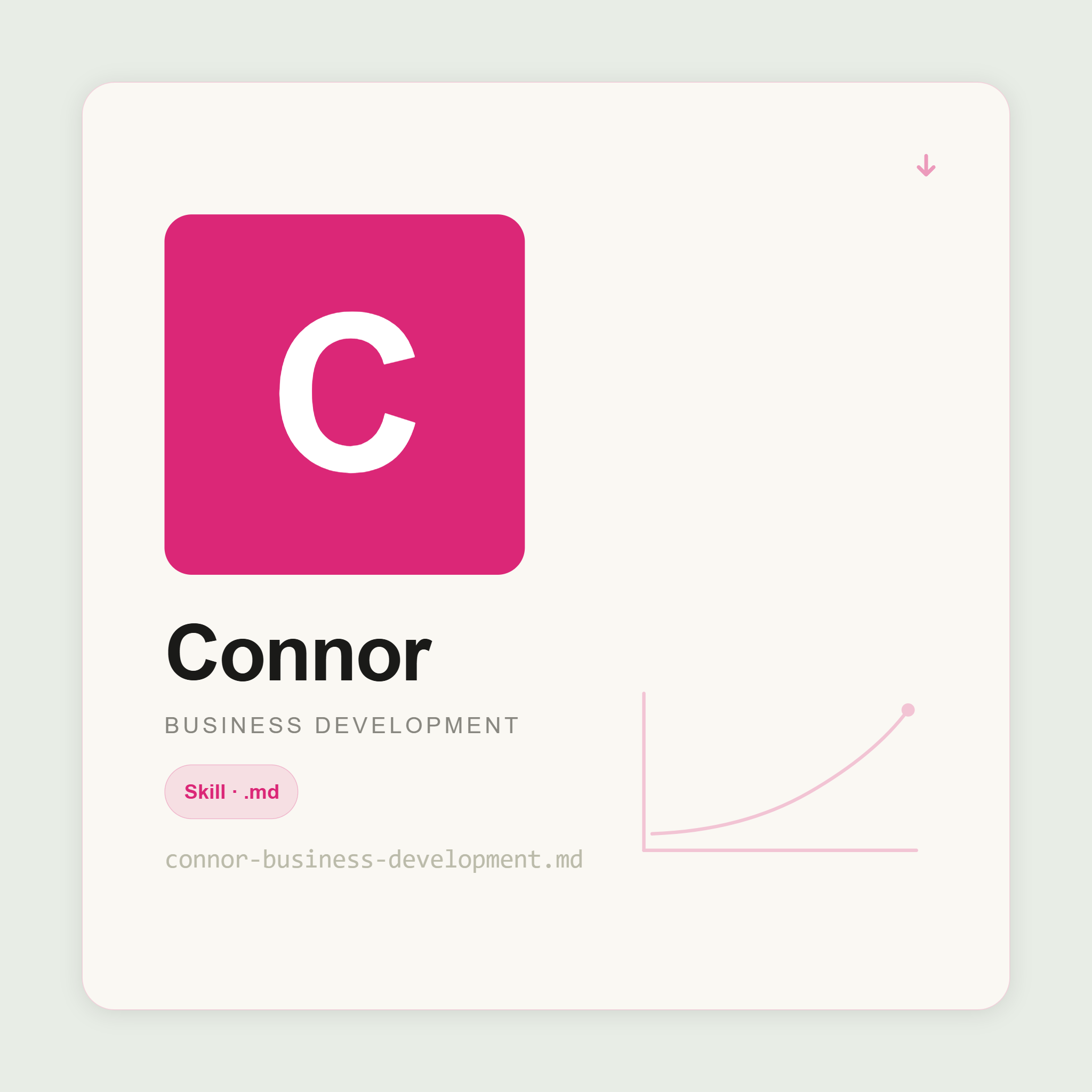 Connor builds BD strategy inside Claude — partner programmes, market entry, strategic alliances, referral agreements, and co-selling frameworks. Grow beyond direct sales.