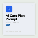 Generate structured care plans — SMART goals, specific interventions, risk management, escalation triggers — for any care setting. Works with Claude & ChatGPT.