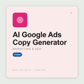 Generate Google RSA ads — 15 headlines, 4 descriptions, extensions — character-counted with pinned position guidance. Works with Claude & ChatGPT. Instant use.