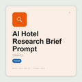 Build hotel research briefs — location, search filters, shortlisting criteria, what to read in reviews — before you search. Works with Claude & ChatGPT. Instant use.