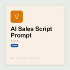 Build sales call scripts — discovery, demo, close — with MEDDIC/SPIN/BANT frameworks and objection handling branches. Works with Claude & ChatGPT. Instant use.