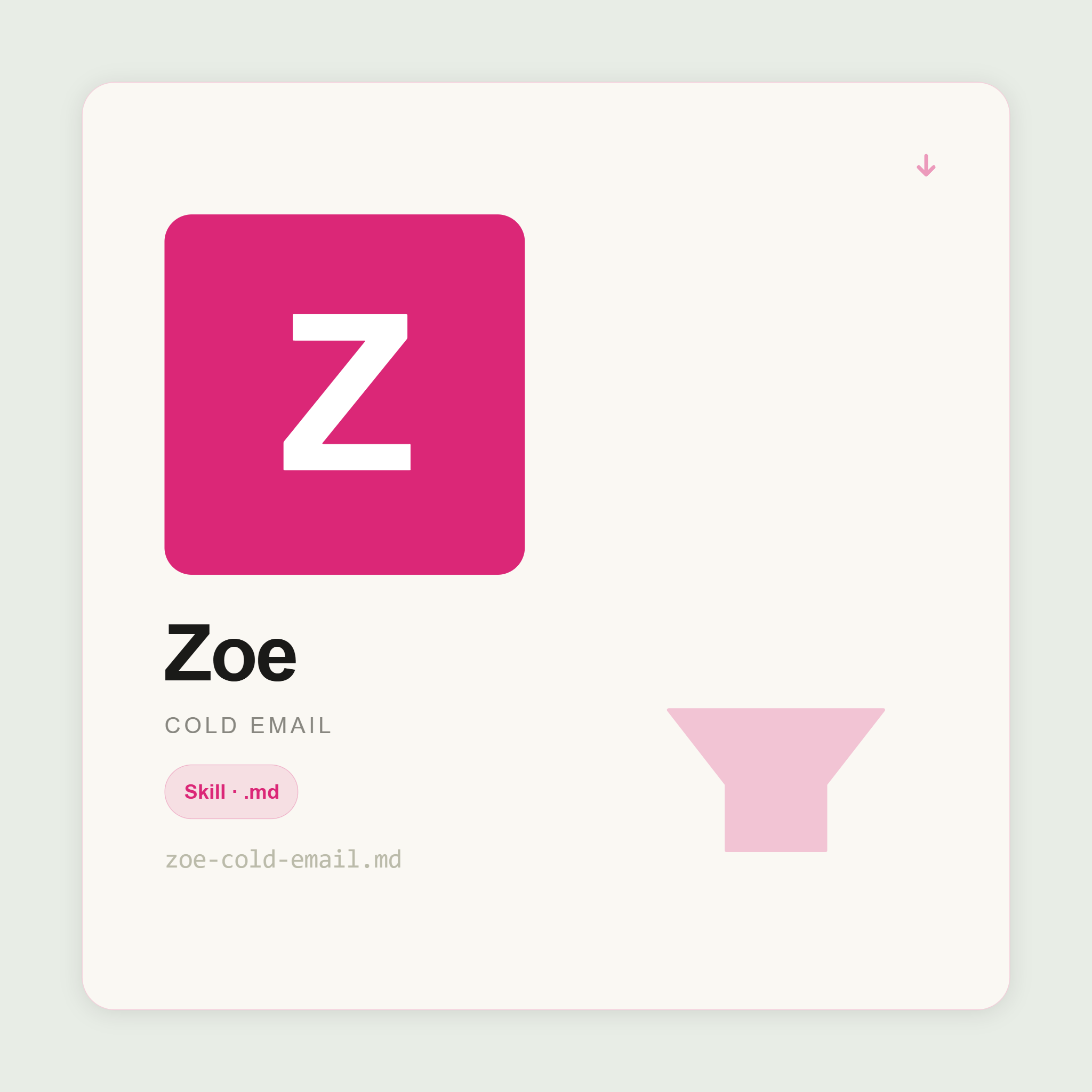 Zoe writes cold emails, LinkedIn outreach, and multi-channel sequences inside Claude. Personalised. Under 150 words. One clear ask. Built to book meetings.