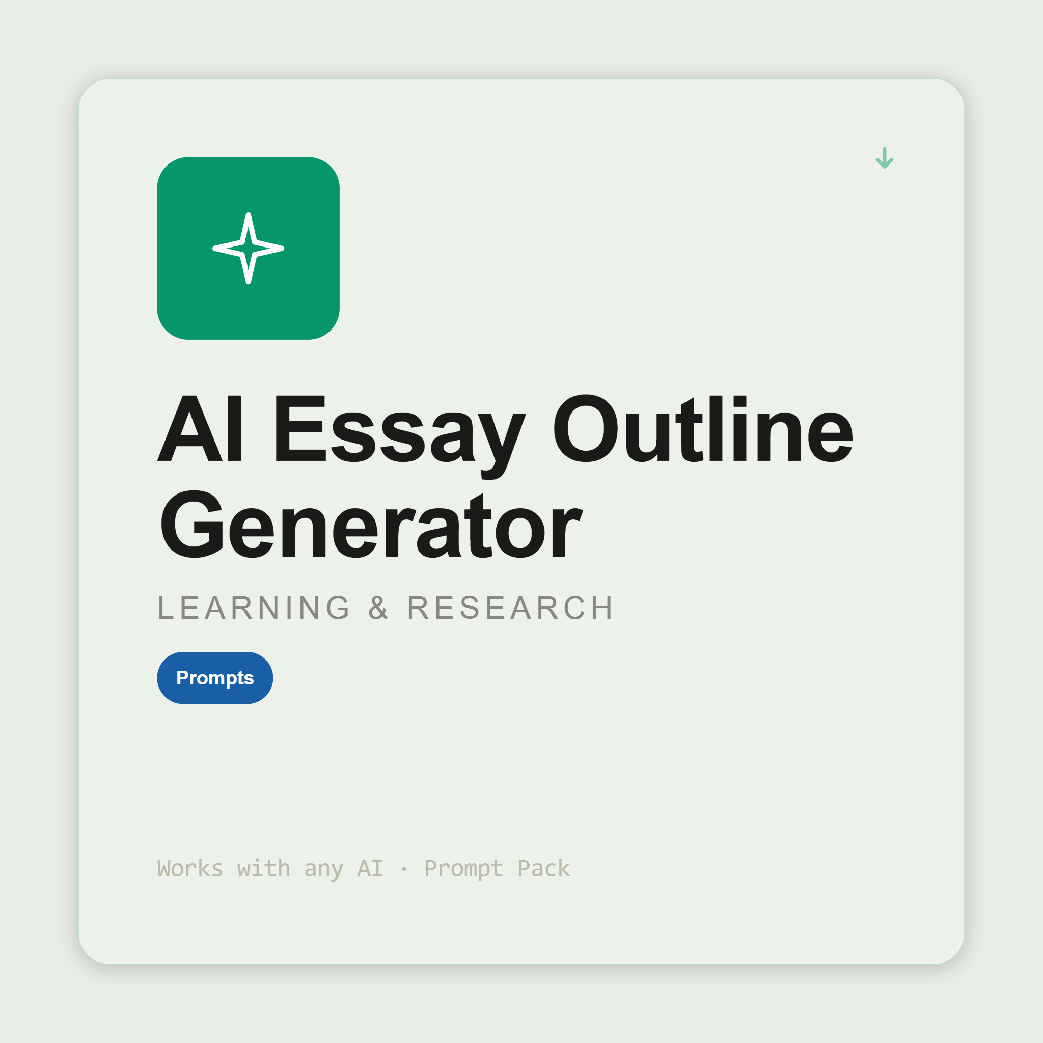 Plan essays before writing — three thesis options, section-by-section argument map, logic check, evidence placement. Works with Claude & ChatGPT. Instant use.
